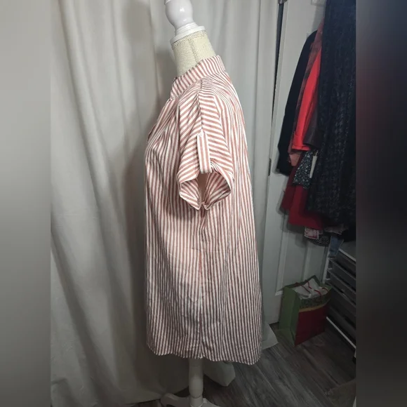 Solution Striped Collar Mini Dress Sz Small - Picture 5 of 10